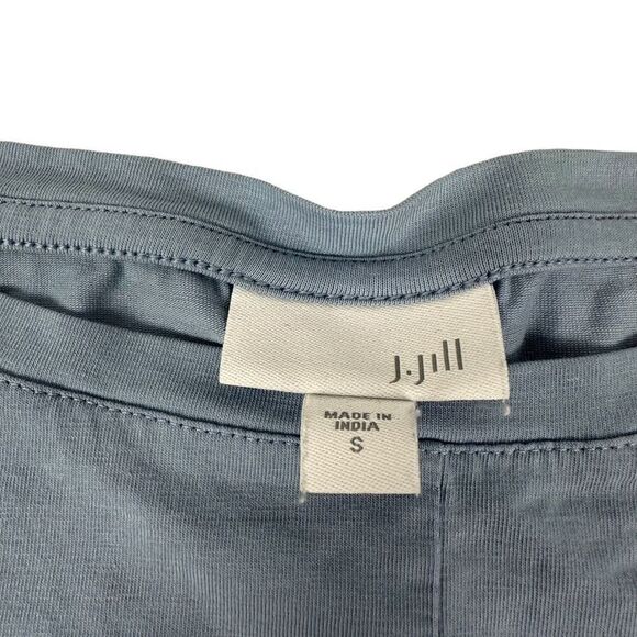 J. Jill Blue Small Top Elbow Length Sleeves Seam Front Bateau Neck - Picture 4 of 5